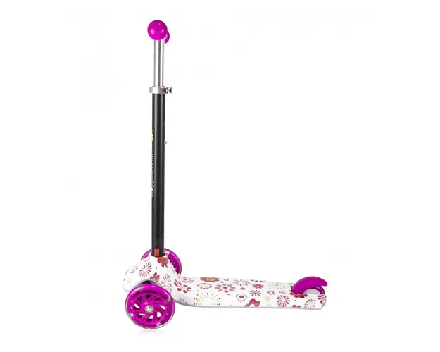 Trotineta pentru copii Yuppee roti cu lumini pliabila Pink Garden