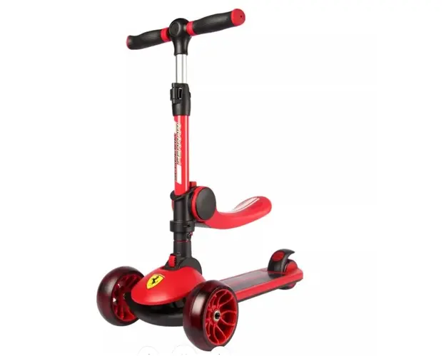 Trotineta pliabila Ferrari Twist rosie cu scaun