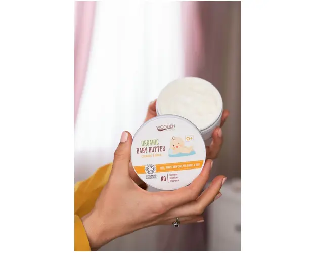 Unt de corp pentru bebelusi Wooden Spoon bio 100ml