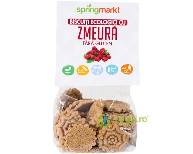 Biscuiti cu Zmeura fara Gluten Ecologici/Bio 100g