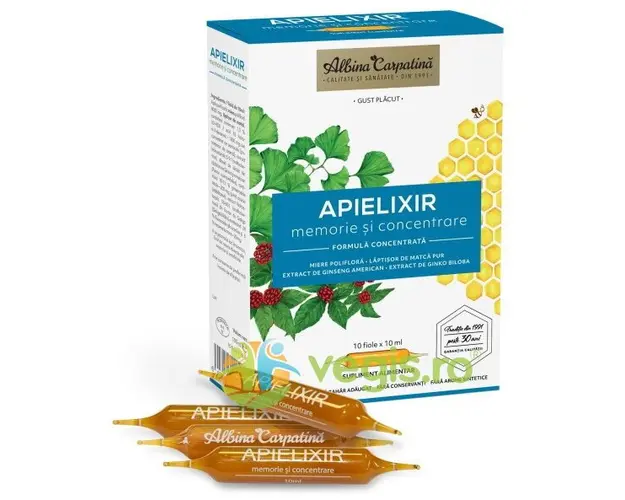 Apielixir Memorie si Concentrare 10 fiole x 10ml