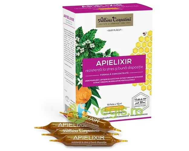 Apielixir Rezistenta la Stres si Buna Dispozitie 10 fiole x 10ml