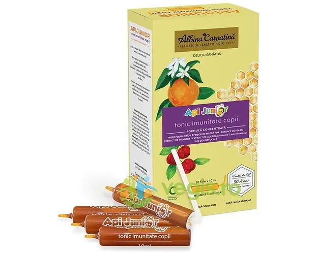 Apijunior Imunitate pentru Copii Pachet 20+10 fiole (cu pai) x 10ml