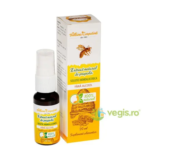 Extract Natural de Propolis Solutie Hidroglicerica Spray 20ml