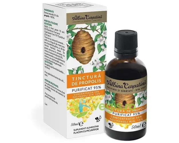 Tinctura de Propolis Purificat 95% cu Picurator 50ml
