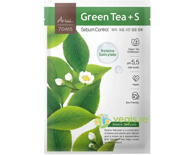 Masca cu Ceai Verde si Betaina Salicilica pentru Controlul Sebumului 7Days 20g