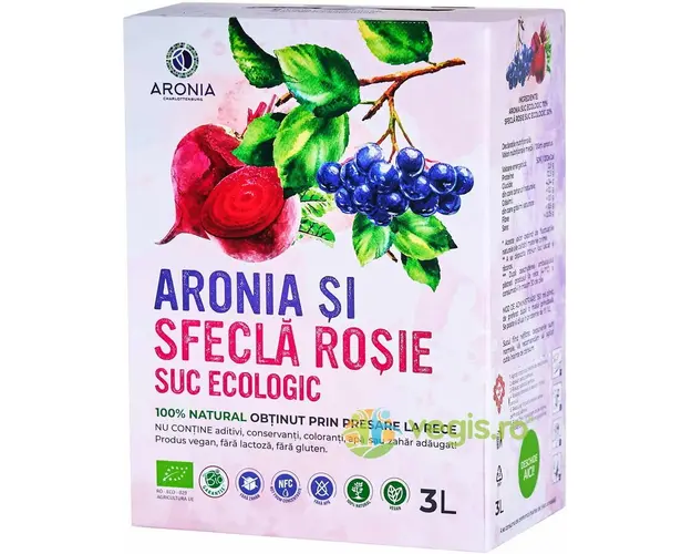 Suc de Aronia si Sfecla Rosie Ecologic/Bio 3l