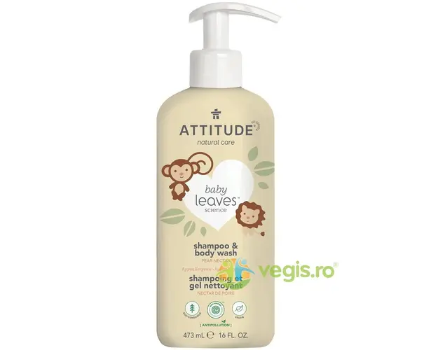 Sampon si Gel de Dus 2in1 cu Nectar de Pere Baby Leaves 473ml