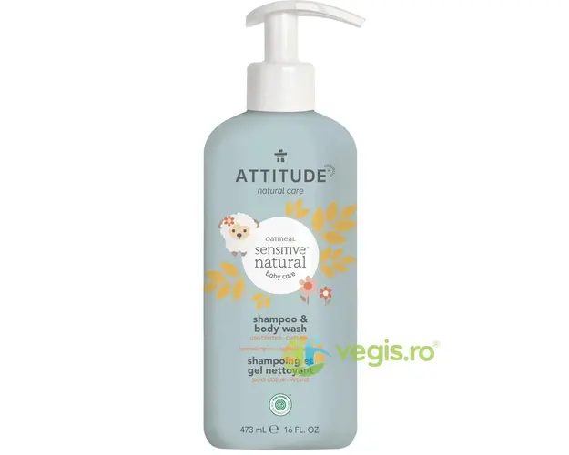 Sampon si Gel de Dus 2in1 pentru Bebelusi Sensitive Skin Baby Natural 473ml