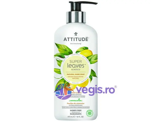 Sapun Lichid de Maini cu Frunze de Lamaie Super Leaves 473ml