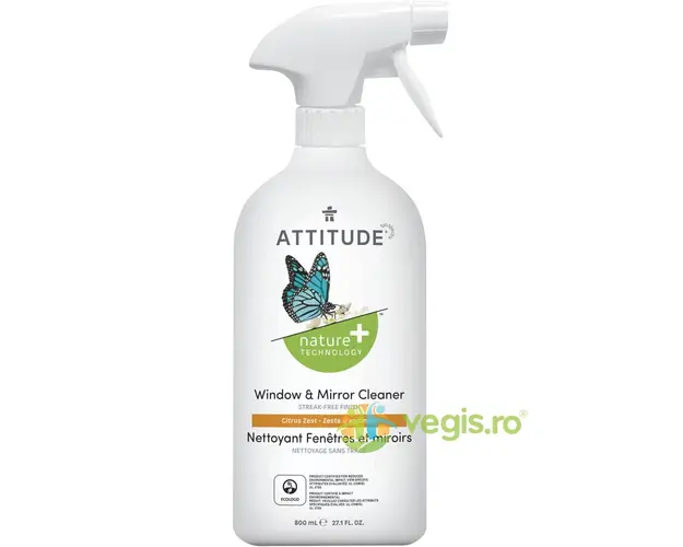 Solutie de Curatat Geamuri si Oglinzi cu Coaja de Citrice 800ml