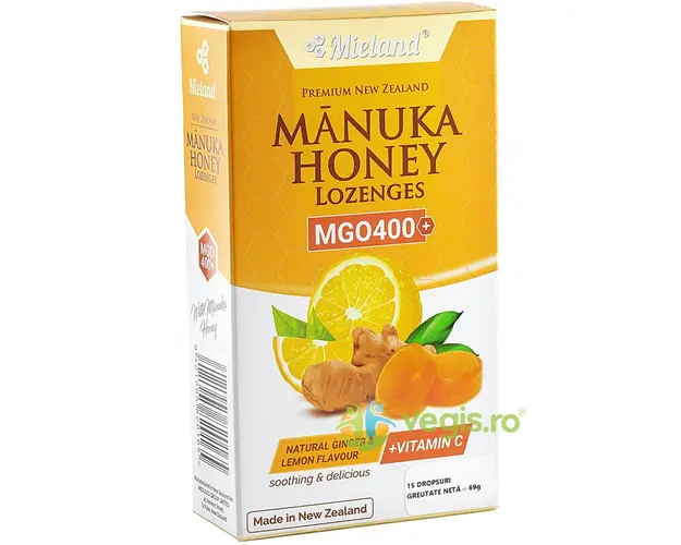 Dropsuri cu Miere de Manuka, Ghimbir, Lamaie si Vitamina C 69g