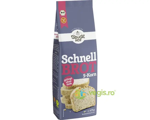 Mix din 5 Cereale pentru Paine Rapida fara Gluten Ecologic/Bio 475g