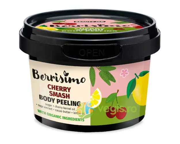 Scrub pentru Corp cu Zahar, Ulei din Sambure de Cirese si Extract de Salvie Berrisimo 300g