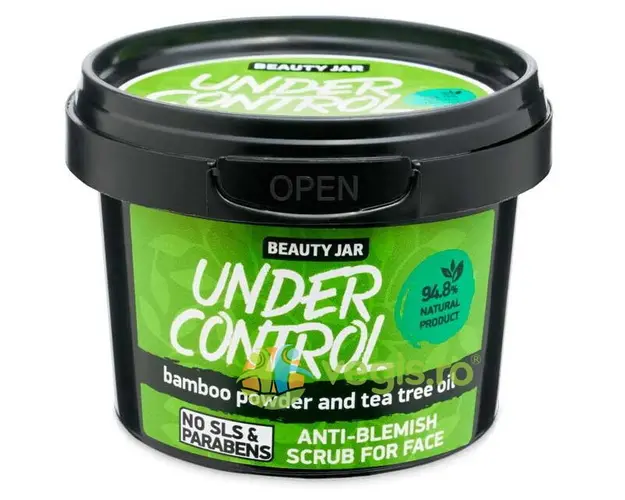 Scrub Facial pentru Ten Gras cu Pudra de Bambus si Ulei de Arbore de Ceai Under Control 120g