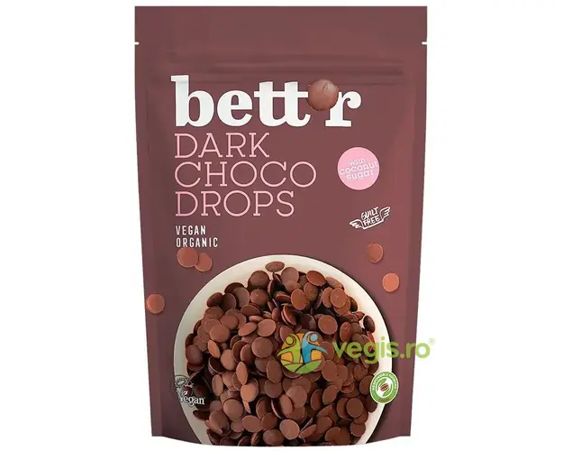 Picaturi de Ciocolata (Choco Drops) Dark Ecologice/Bio 200g