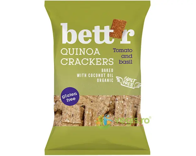 Crackers cu Quinoa, Rosii si Busuioc fara Gluten Ecologici/Bio 100g