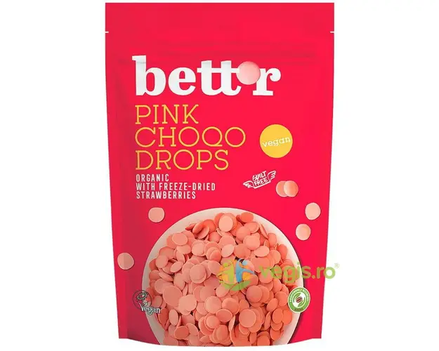 Picaturi de Ciocolata (Choco Drops) Roz Ecologice/Bio 200g