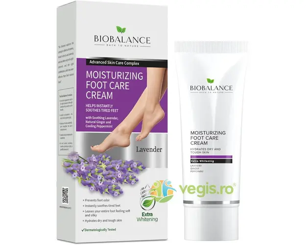 Crema Hidratanta pentru Picioare si Talpi cu Niacinamide, Unt de Shea si Panthenol 60ml