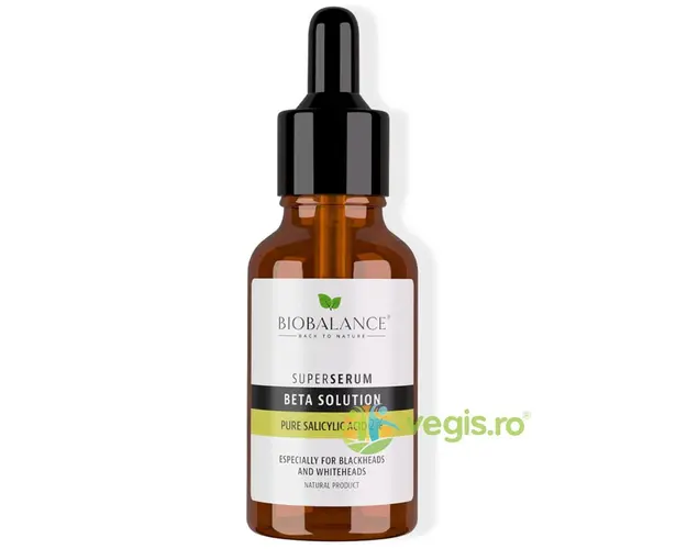 Ser Antiinflamator si Antiacneic cu Acid Salicilic Pur 2% Super Serum Beta Solution 30ml