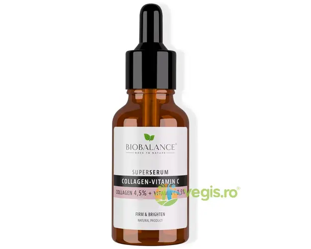 Ser pentru Fermitate si Luminozitate cu Colagen 4,5% + Vitamina C 0,5% Super Serum Collagen - Vitamin C 30ml