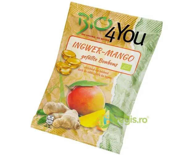 Bomboane cu Ghimbir si Mango Fara Gluten Ecologice/Bio 75g