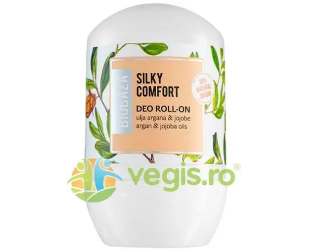 Deodorant Roll-On Natural pentru Femei pe Baza de Piatra de Alaun cu Unt de Shea si Jojoba Silky Comfort 50ml