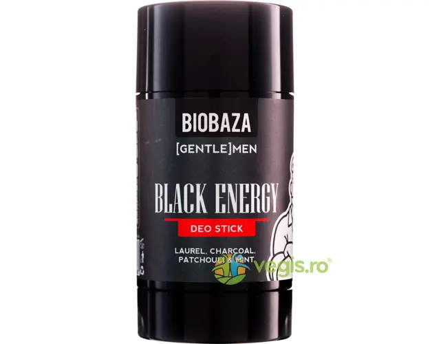 Deodorant Stick Natural pentru Barbati cu Carbune Activ si Menta fara Aluminiu Black Energy 50ml
