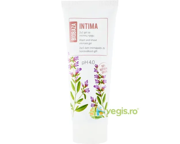 Gel Intim Natural 2 in 1 pentru Curatarea si Epilarea Zonei Intime cu pH 4.0 Intima 100ml