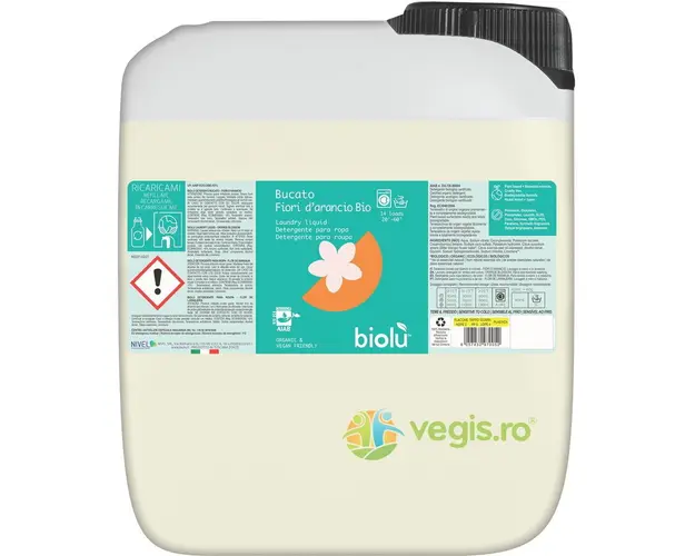 Detergent Lichid pentru Rufe Albe si Colorate cu Portocale Bio 5L