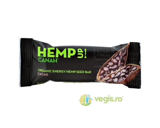 Baton Din Seminte De Canepa si Cacao Hemp Up Ecologic/Bio 48gr