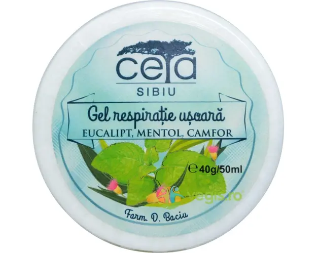 Gel Respiratie Usoara cu Eucalipt, Mentol si Camfor 40gr