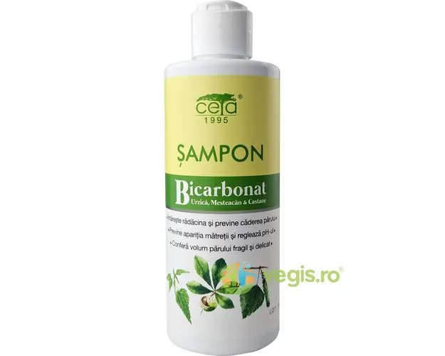 Sampon cu Bicarbonat, Urzica, Mesteacan si Castane Flacon 200ml