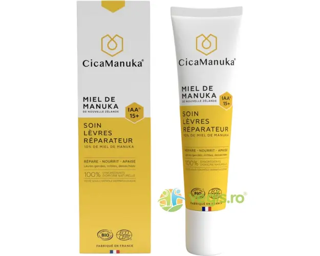 Balsam Crema pentru Ingrijirea Buzelor cu 10% Miere de Manuka IAA15+ Bio 15ml