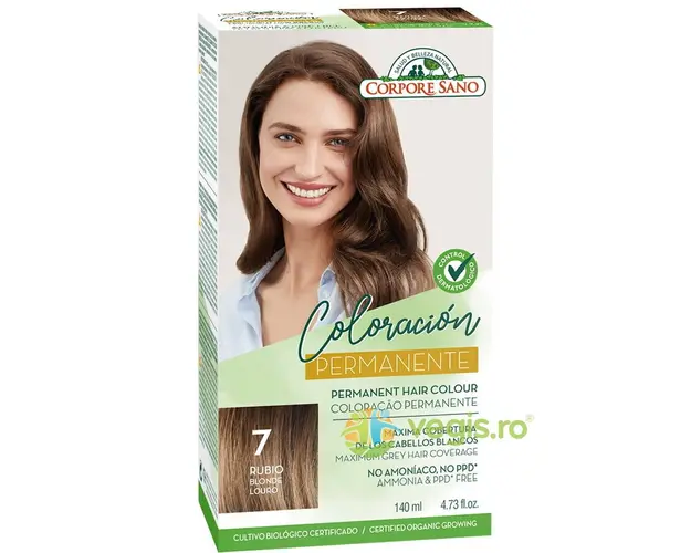 Vopsea de Par Permanenta fara Amoniac 7 - Blond 140ml
