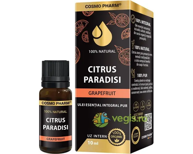 Ulei Esential Integral de Grapefruit pentru Uz Intern 100% Natural 10ml