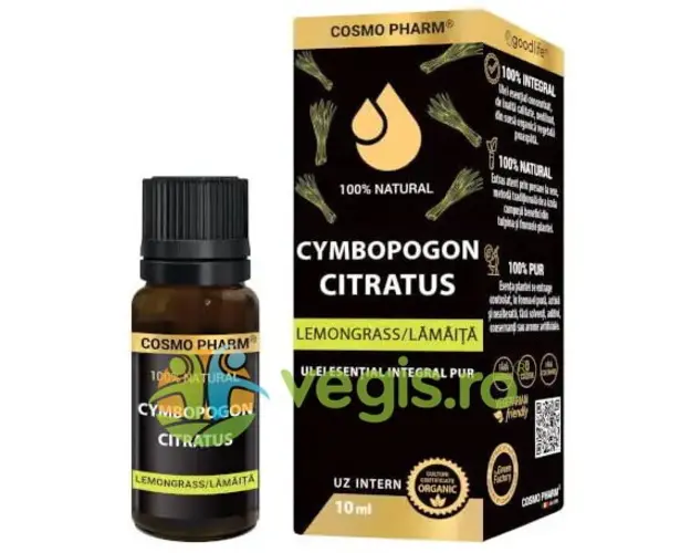 Ulei Esential Integral de Lemongrass (Lamaita) pentru Uz Intern 10ml