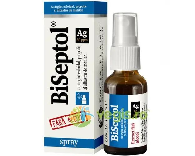 BiSeptol cu Albastru de Metilen si Argint Coloidal Spray 20ml