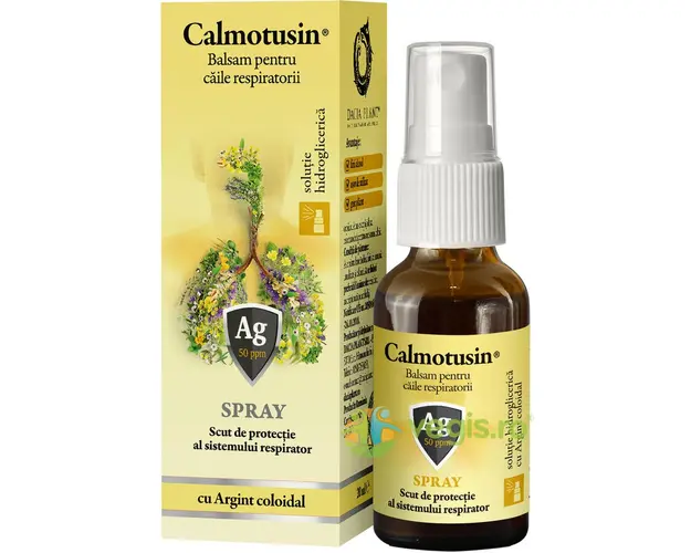 Calmotusin Spray cu Argint Coloidal Fara Alcool 20ml