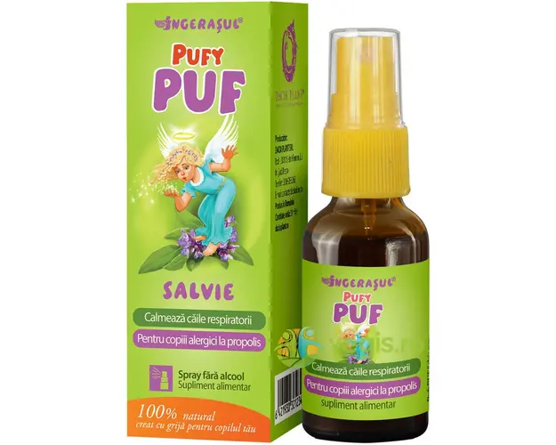 Pufy Puf Ingerasul - Salvie Spray Fara Alcool 20ml
