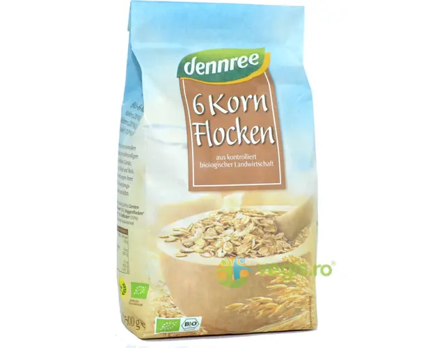 Fulgi din 6 Cereale Ecologici/Bio 500g