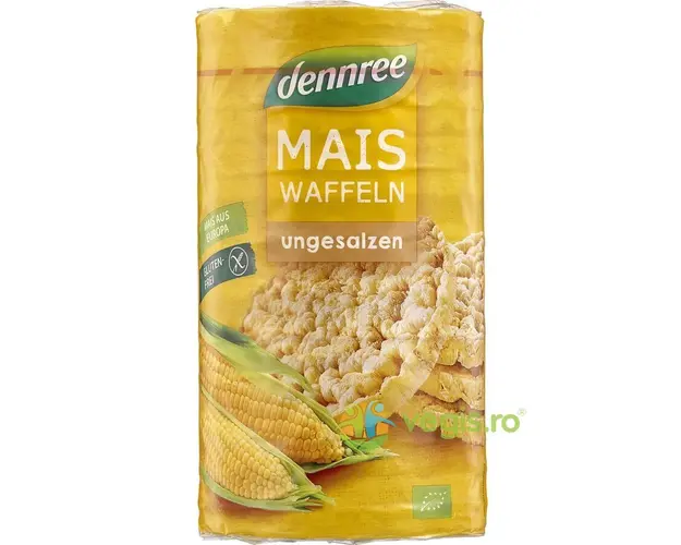 Vafe din Porumb Expandat Fara Sare, Fara Gluten Ecologice/Bio 120g