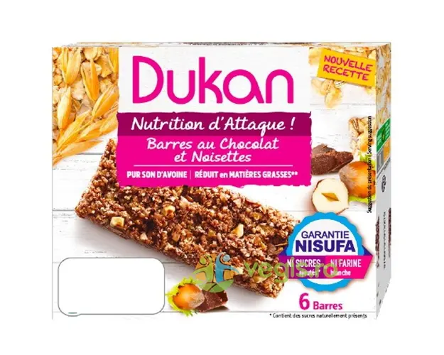 Batoane din Tarate de Ovaz cu Ciocolata si Alune fara Zahar Adaugat 6buc - 150g