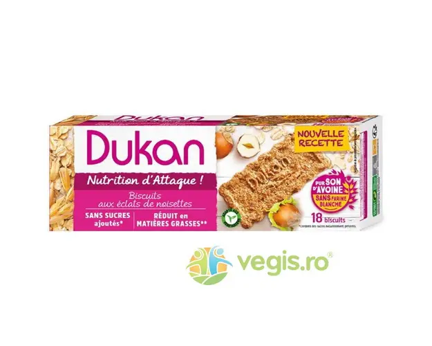 Biscuiti din Tarate de Ovaz cu Alune fara Zahar Adaugat 225g