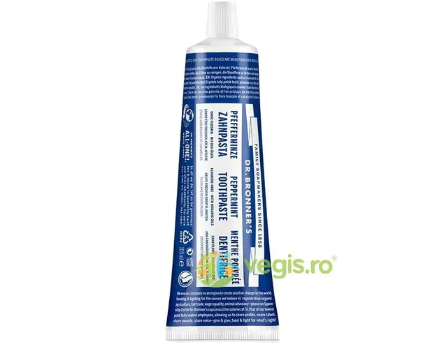 Pasta de Dinti cu Menta (Peppermint) Bio 105ml