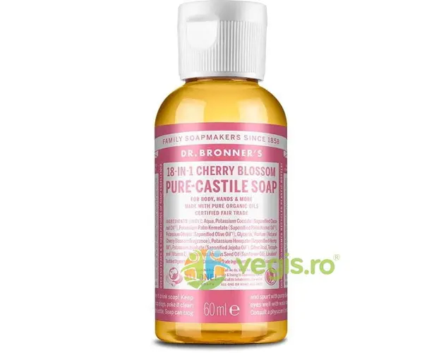 Sapun Lichid de Castilia 18in1 Cherry Blossom Bio 60ml