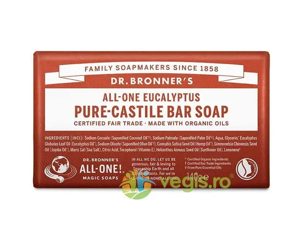 Sapun Solid de Castilia cu Eucalipt Bio 140g
