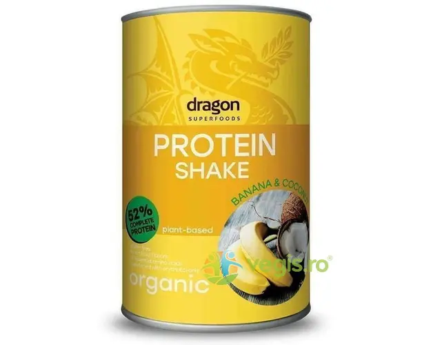 Shake Proteic Banane si Cocos fara Gluten Ecologic/Bio 450g