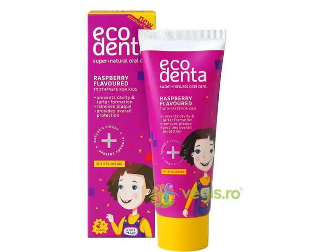 Pasta de Dinti Impotriva Cariilor pentru Copii cu Aroma de Zmeura 75ml