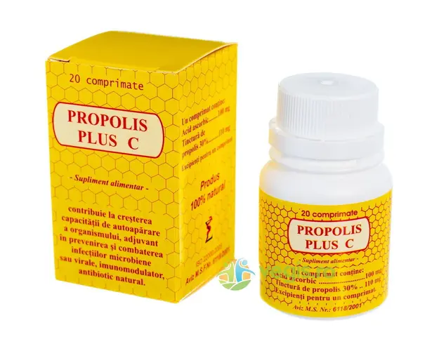 Propolis Plus Vitamina C 20cpr